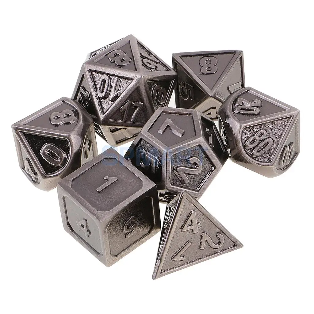 MagiDeal 7 шт./компл. цинковый сплав Dice D4-D20 для вечерние платы игры настольные игры детей игрушки подарок 2 Цвета