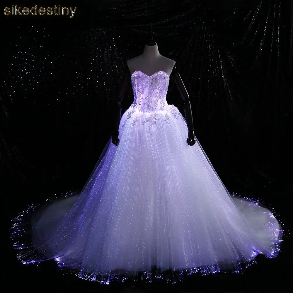 Luminous Wedding Dress 2018 Night Glow In Dark Smart Mobile App
