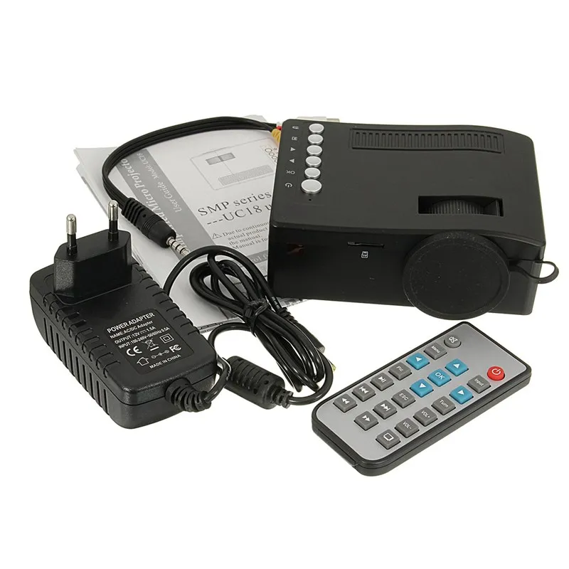 

EU Plug UC18 Portable Mini LED Project Video Projec tor with HDMI USB AV TF Card LED Home Cinema Projector