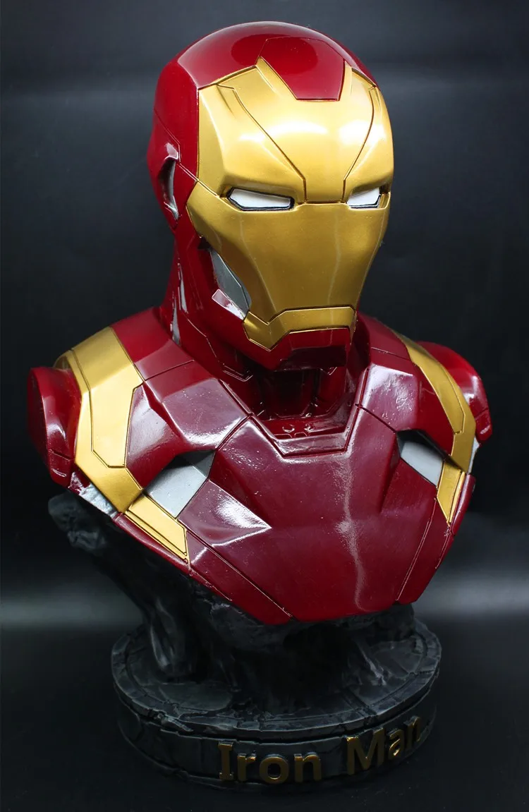 

Black Panther Bust Doll Resin figure Garage Kit 1/2 scale painted figure Captain America III Iron Man MK46