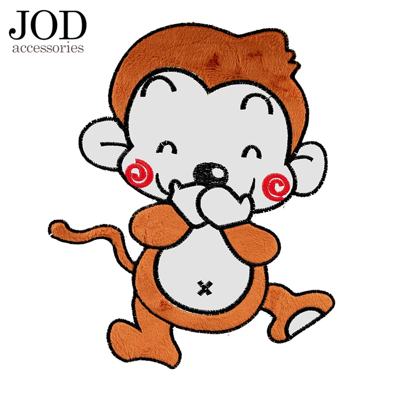 Jod Besar Hewan Monyet Kucing Kartun Kulit Bordir Aplikasi Pakaian