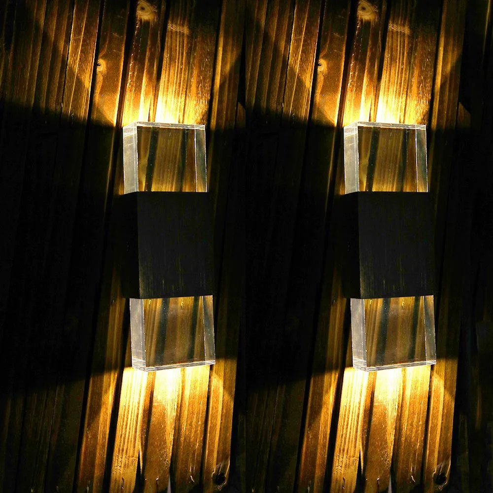 2шт 6 Вт светодиодный настенный светильник, бра, акриловый кристалл, алюминиевый чехол, 8 цветов для спальни, ванной комнаты, гостиной, современный JQ - Цвет абажура: Цвет: желтый