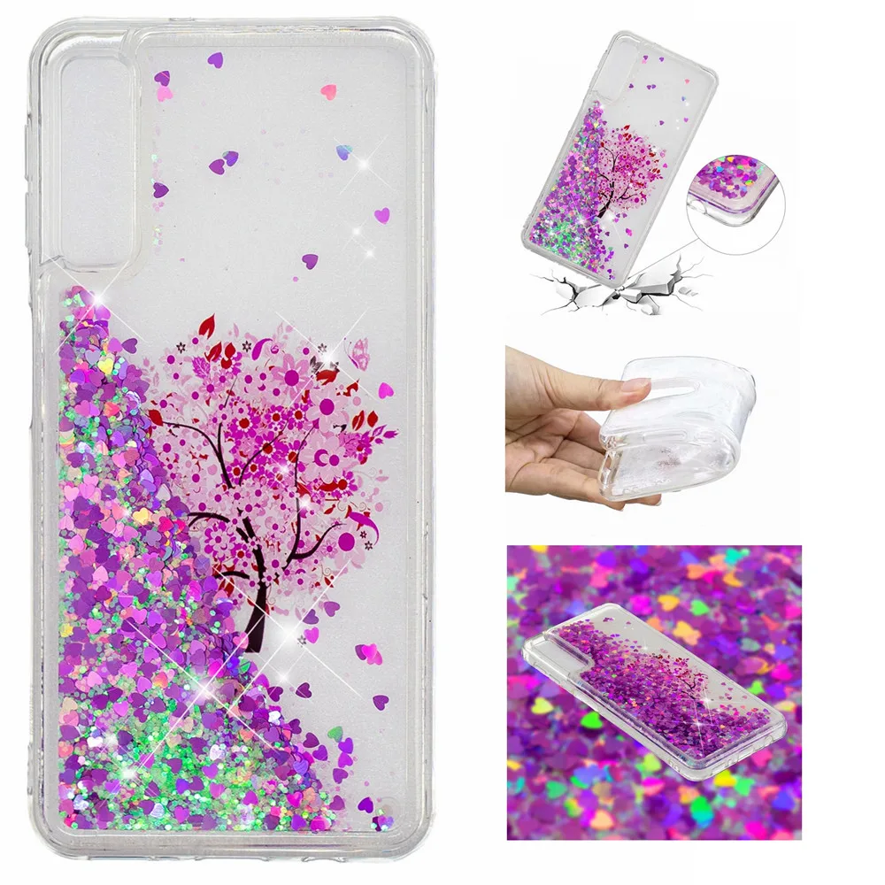 Phone Case For Samsung Galaxy A50 A70 A10 A20 A30 Case Glitter Liquid Soft Silicone Cover For Galaxy A60 A50 A30 Case Cover Capa