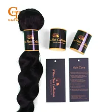 Пользовательское название магазина человеческих девственных волос будле обернуть самоклеющиеся наклейки, наращивание волос бумага упаковка цена Висячие бирки, качели бирки