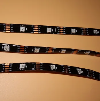 

Addressable 5m 30LEDs/m DC5V WS2813 RGB led pixel strip,waterproof by silicon coating;IP65,with 30pixels/M;BLACK PCB