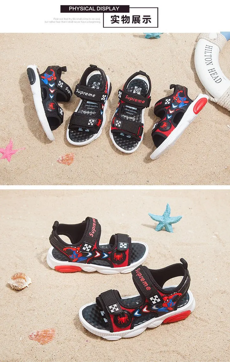 ZYJ Kids Spiderman Summer Sandals Garden Boys Girls Cartoon Bear Spider Man Shoes Sport Anti Slip Baby Beach Sandal Shoes (14)