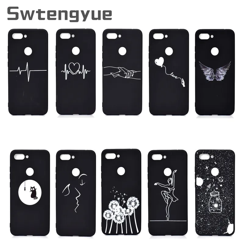 

Soft TPU Pattern Case For Fundas Xiaomi Mi 8 Lite Cover Abstract Art Lover Silicone black case For Xiaomi Mi 9 SE case