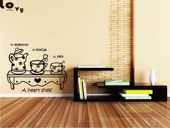 

Creative Heart Shelf Vinyl Wall Sticker Funny DIY Cartoon Wall Decal for Living Room Home Decor WA0050