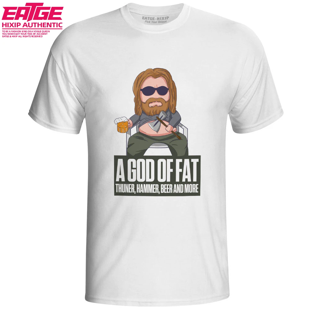 Us 989 45 Offa God Of Fat T Shirt Fat Thor Drinking Beer Style Novelty T Shirt Avengers Casual Eatge Funny Original Design Women Men Top In - 