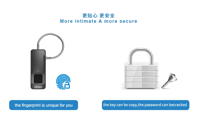 

FipiLock Smart Fingerprint Lock Biometric Padlock Portable Outdoor PodLock - Your Finger Is Key