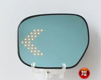 

LED heating Rear side turn signal blue curvature anti defogging dazzling rearview mirror for Honda CITY 09-14/15-17