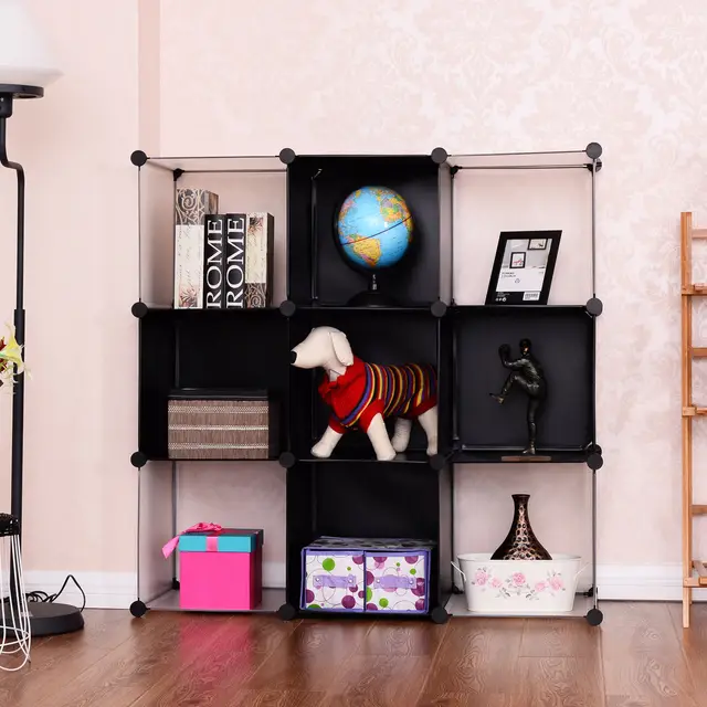 Giantex 3 Tier 9 Cubic Bookcase Living Room Storage Cabinet Shelf Giantex 3 Tier 9 Cubic Bookcase Living Room Storage Cabinet Shelf Modern Diy Closet Organizer Office