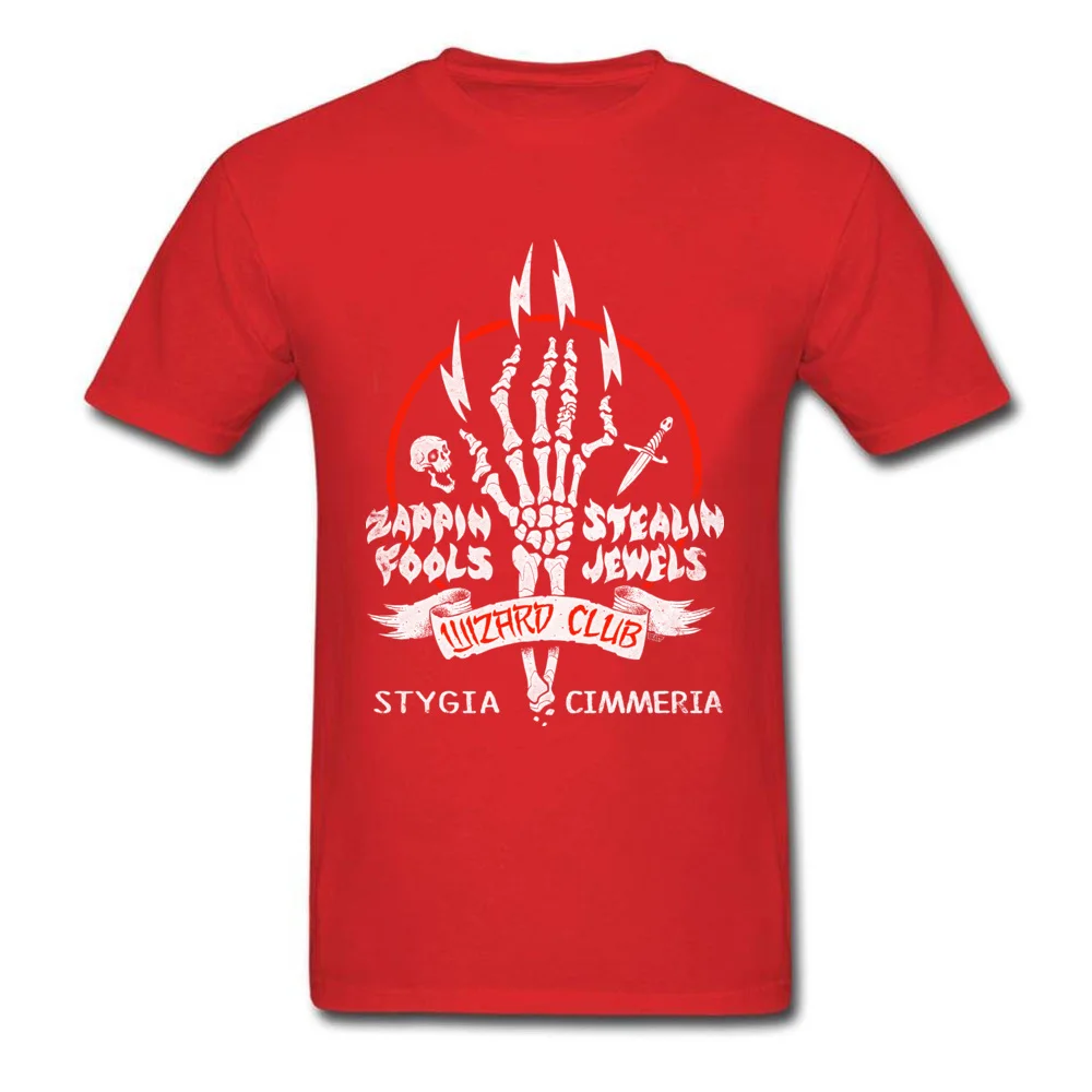 WIZARD CLUB Custom T-Shirt for Men All Cotton Thanksgiving Day Tops Shirts Simple Style T Shirt Short Sleeve Funny O Neck WIZARD CLUB red