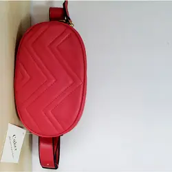 Caker бренд 2019 Женская искусственная кожа V ромбовидная решетка красная поясная сумка высокого качества красная поясная сумка Прямая