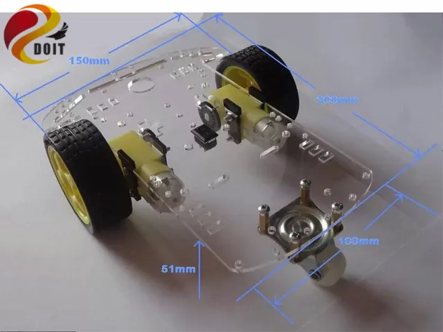 Arduino умный автомобиль робот шасси с кодером скорости DIY RC игрушка дистанционное управление Atmega Uno R3 Raspberry Pi