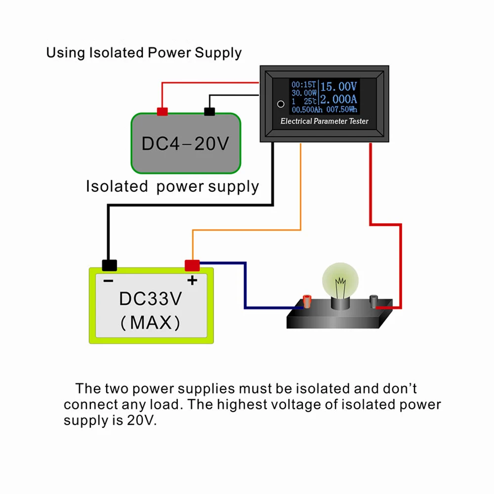 OLED Multi-functional Wattmeter 7-in-1 Electrical power meter Parameter Meter Voltage Current Time Capacity Temperature Tester