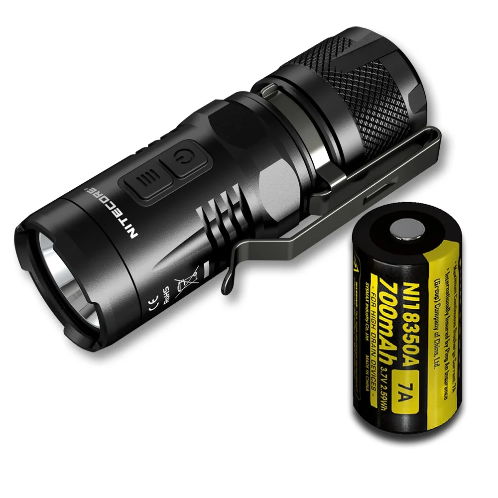 NITECORE EC11+ IMR 18350 аккумуляторная батарея 900LM белый+ красный светодиодный фонарик водонепроницаемый спасательный Открытый Поиск кемпинг - Испускаемый цвет: 700mAh IMR18350