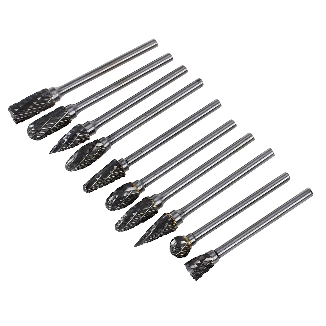 10pcs 1/8" CED 6mm Tungsten Carbide Cutter Rotary Burr Set CNC
