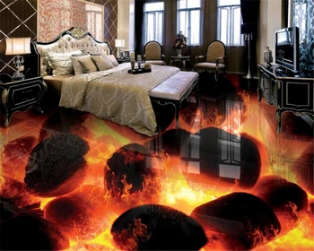 

beibehang High Fashion Wallpaper stone burning fire bathroom living room floor tiles 3D stereo painting wallpaper for walls 3 d