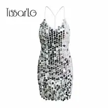 Deep V sequin sundress Backless luxury slip dress sexy party short dress women 2017 Spring Summer dress vestido Camisole