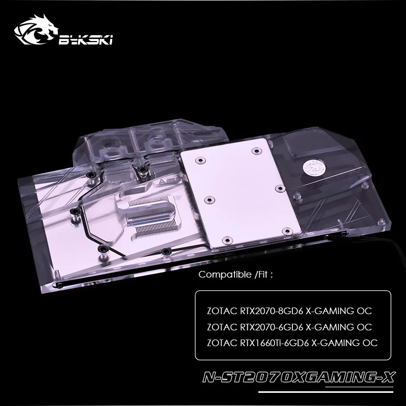 Bykski водный блок для ZOTAC RTX2070 8GD6 X GAMING OC/ 6GD6 OC/RTX1660Ti OC N ST2070XGAMING