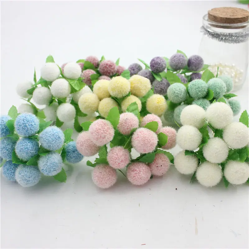 

False simulation of handmade flowers DIY material garland candy cute cartoon PE foam ball decorative bouquet accessories10PCS