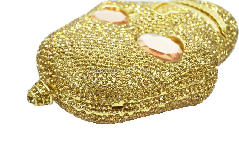 LaiSC Luxury crystal Skull evening bag -21