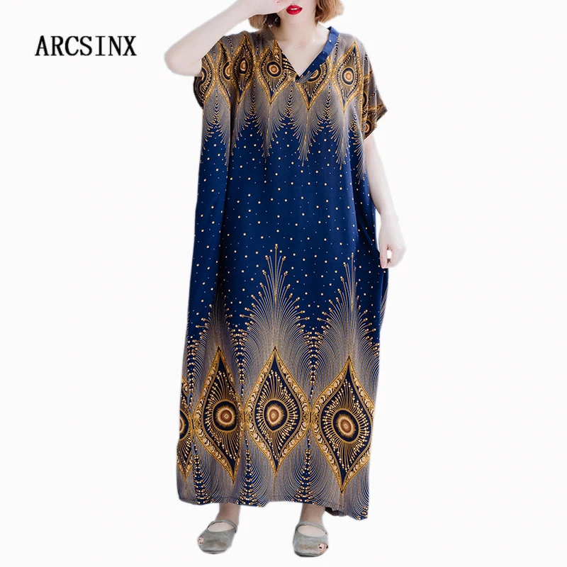 

ARCSINX Summer Dresses Large Sizes 10XL 9XL 8XL 7XL Boho Women's Dress Plus Size 4XL 5XL 6XL Casual Sundresses Female Summer