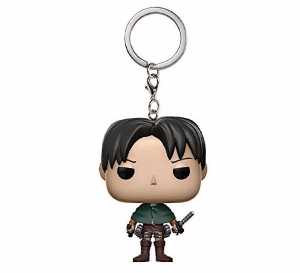 

HOT Anime keychain Attack on Titans figure model badge pendant necklace pvc key chain for motorcycle car party keys gift
