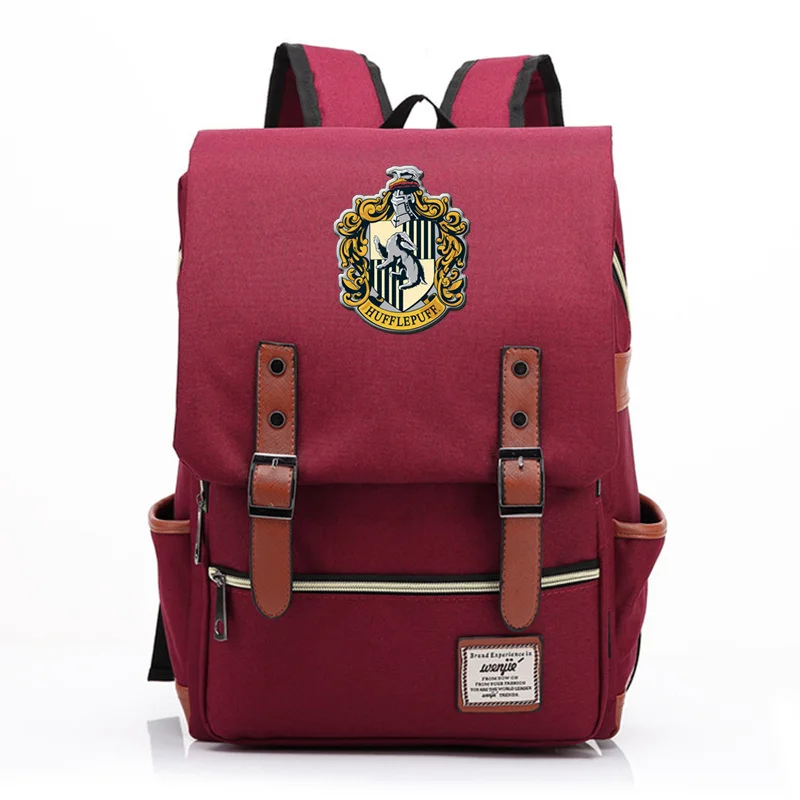 Ravenclaw Slytherin Gryffindor Hufflepuff, школьная сумка для мальчиков и девочек, Подростковый холщовый женский рюкзак, мужской рюкзак - Цвет: 01