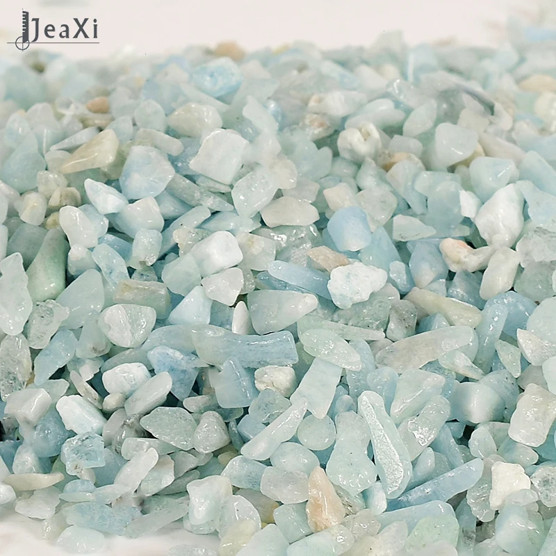 

Extra 10Gram Free 100 Gram Natural Aquamarine Mineral crushed stone Tumbled stone Home Fountain Decor Healing Reiki