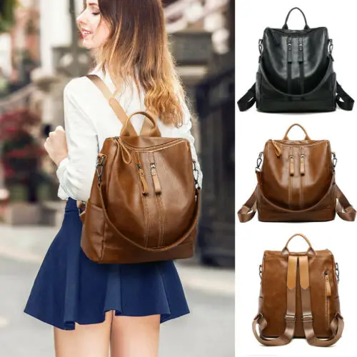 Women's Fashion PU-Leather Waterproof Travel Backpack Student School Bag New Women's Fashion PU-Leather Waterproof Travel Backpack Student School Bag New