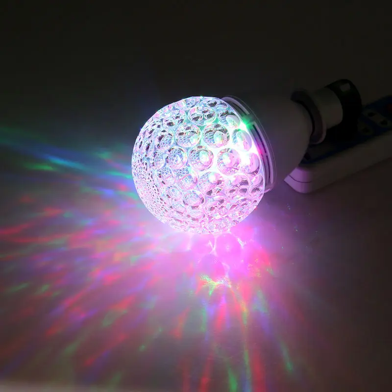 

Fashion E27 LED Disco Light Magic RGB Bulb Full Color 3W Crystal Stage Lighting Effect For Home Party Dance energy saving
