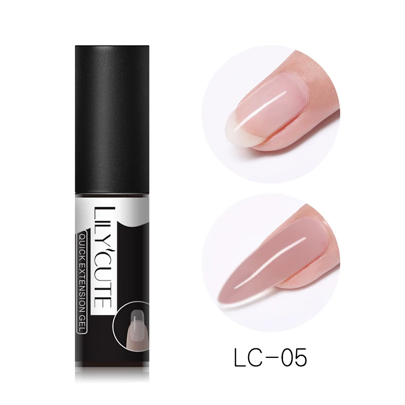 LILYCUTE, 5 мл, быстрое удлинение, Гель-лак, прозрачный, розовый, для ногтей, дизайн, УФ гель для ногтей, полиудлиняющий Гель-лак с базовым верхом - Цвет: LC-05