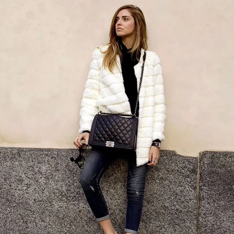 fall 2018 and Winter women tops Fur coat Jacket and Large size women's Faux fur coat Women's winter coat Leather elegant femme