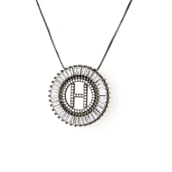 

Hibride Fashion AAA Cubic Zirconia Alphabet 26 letters Pendant Necklace for lady Women with High Quality Birthday Gift P18