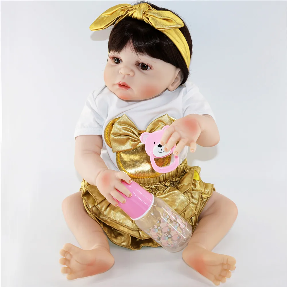 Bebes reborn кукла 55 см полный силиконовый корпус Reborn Девочка детские куклы игрушки новорожденная принцесса младенцы кукла прекрасный подарок на день рождения bonecas