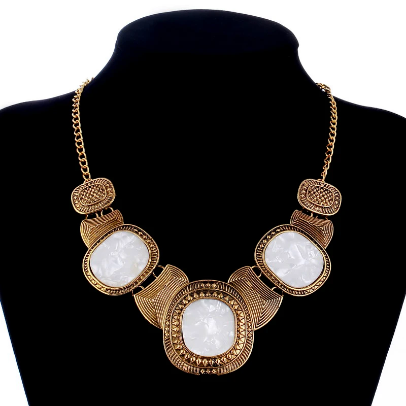 Многоцветное длинное ожерелье-чокер золотое/серебряное/бронзовое покрытое Ретро геометрическим дизайном кулон и ожерелье Этнические женские ювелирные изделия
