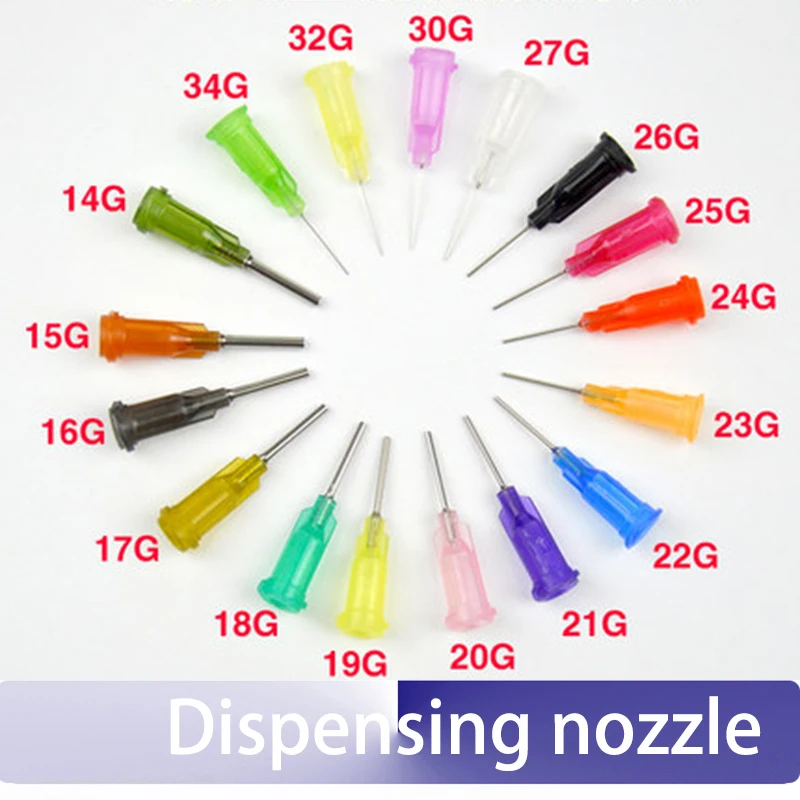 34pcs Precision Dispensing Needle Straight Screw Plastic head Dispenser