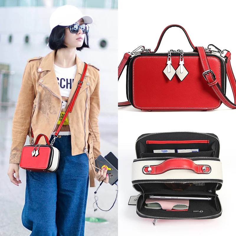 

Nesitu High Quality New Design Fashion Summer Split Leather Small Women Messenger Bag Woman Shoulder bags Phone Bag M008