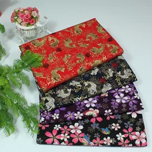 Хлопок, сатин, бронзовая, японский стиль, карп, Сакура, Бабочка, ткань для рукоделия, скатерти, ремесло, квилтинг, ручная работа, украшение