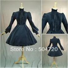 AUF Verkauf! Freeship Lange ärmel Klassische Gothic Lolita Kleid/viktorianischen kleid cosplay cocktailkleid Größe US 6-26 XS-6XL V-905