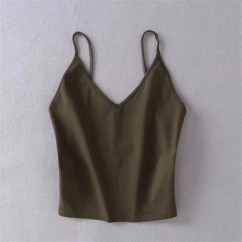 summer new sexy wild pure color harness bottoming shirt female, self-cultivation V-neck strapless short strap female