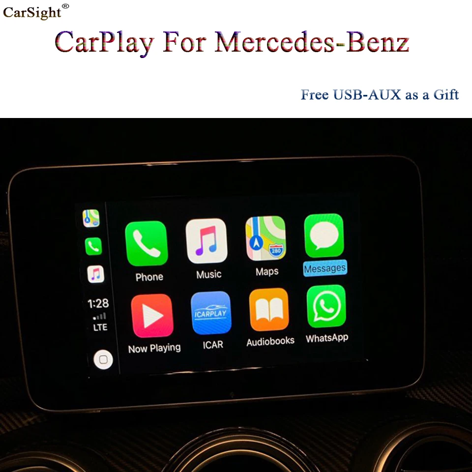 

Car Original Full Screen CarPlay for Mercedes-benz A B C CLA GLA GLE NTG5.2/5.0 Support CarPlay Android Auto Google GPS Phone