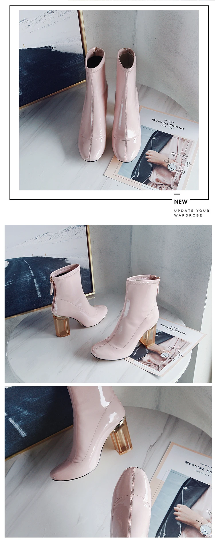RQFF Brand Boots Women Plus size34-43 Shoes Woman 9cm High Heels Ankle Boot Female Footwear Leather booties Ladies Shoe With Box (5)
