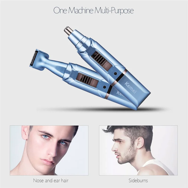 Kemei KM-199 2 in 1 Nose Hair Trimmer Eyebrow Clipper Hair Removal Shaving Razor Beard Face Hairs Cut Shaping Razor Face Care Kemei KM-199 2 in 1 Nose Hair Trimmer Eyebrow Clipper Hair Removal Shaving Razor Beard Face Hairs Cut Shaping Razor Face Care