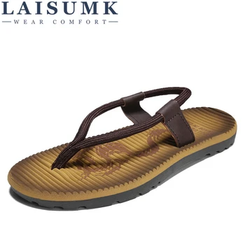 

LAISUMK Men Summer Stripe Flip Flops Shoes Male Slipper Flip-Flops Men'S Footwear Men'S Shoes Sapato Masculino Home Slippers