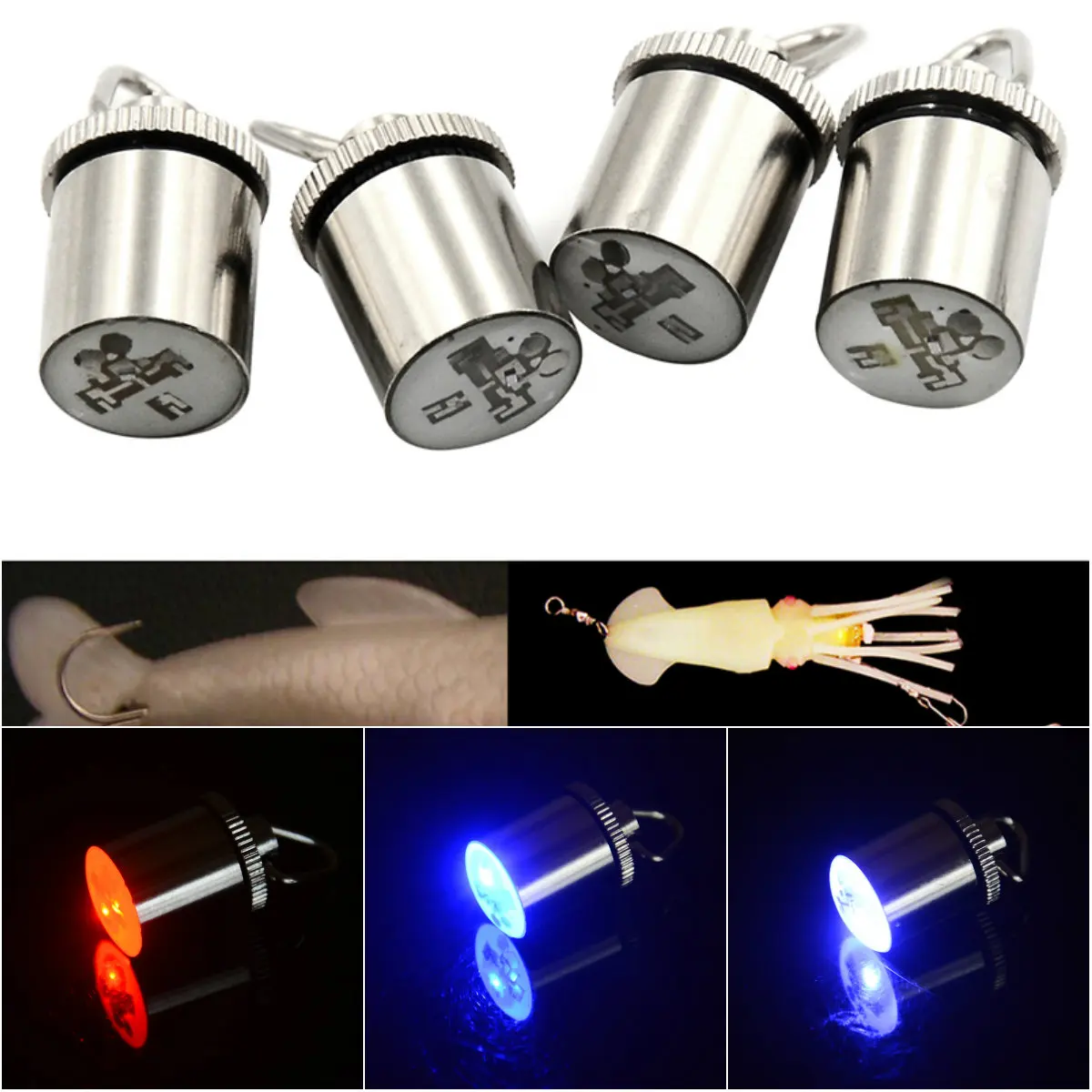 1pcs Hot Underwater Fish Attraction Lamp Lure LED Flashing Fishing Light Squid Bait Lures | Спорт и развлечения