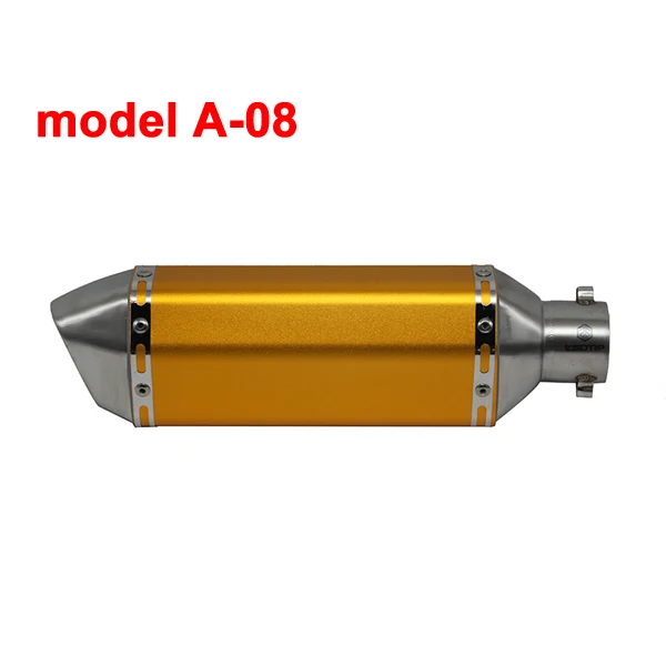 model A-08 ZSDTRP универсальный мотоцикл Akrapovic выхлоп модифицированный Кроссовый глушитель для FZ6 CBR250 CB600 MT07 ATV Dirt Pit Bike - Цвет: model A-08