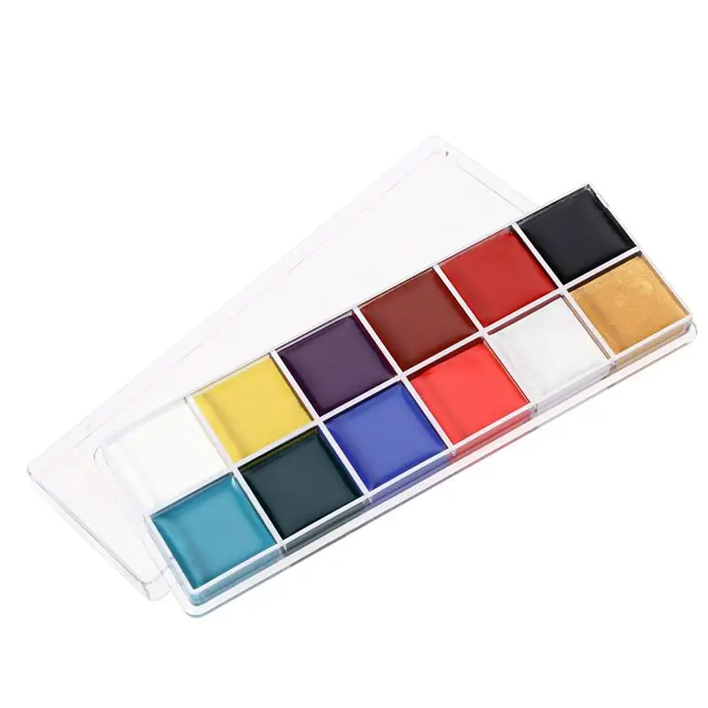 12in1-Farben Gesicht Körper Ölgemälde Art Make Up Halloween Partei-abendkleid Künstler Palette Party Phantasie Make Up Palette